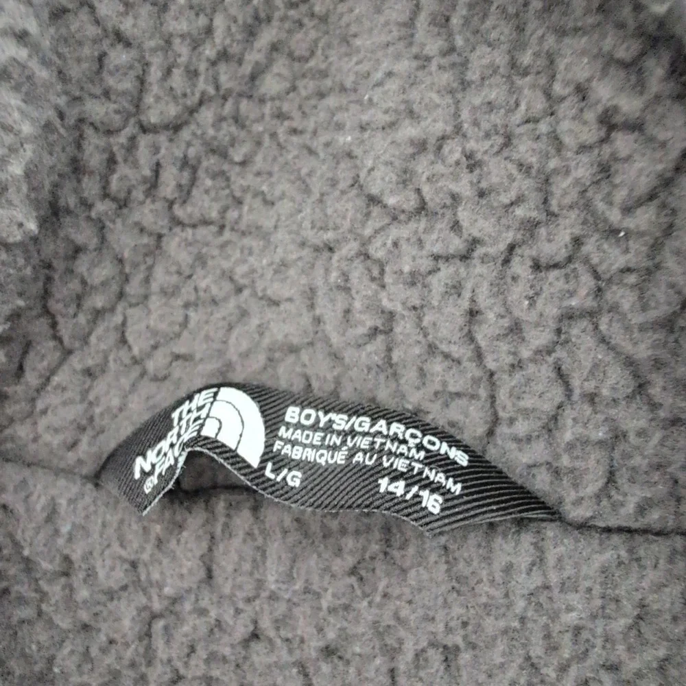 The North Face Boys Large 14/16‎ Red Black Fleece Lined Hooded Jacket Coat
